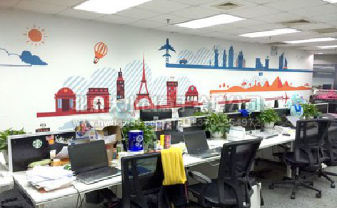 千阳教你设计办公室墙绘的方法。